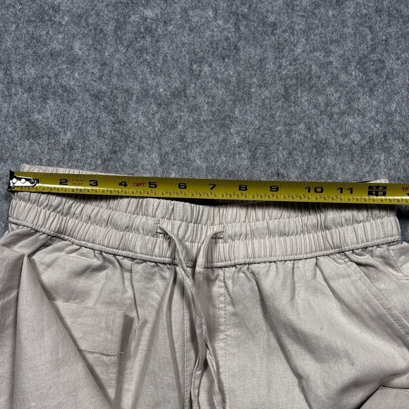 Abercrombie and Fitch Loose fit Linen Pants. XS with drawstrings Tan 25 W 34 L - Picture 6 of 8